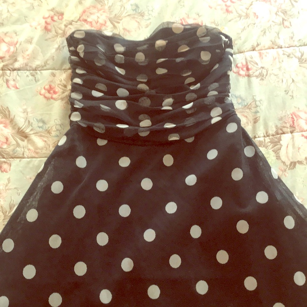 Black with white polka dot BCBG dress